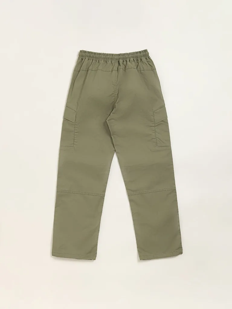 Y&F Kids Olive Mid-Rise Trousers