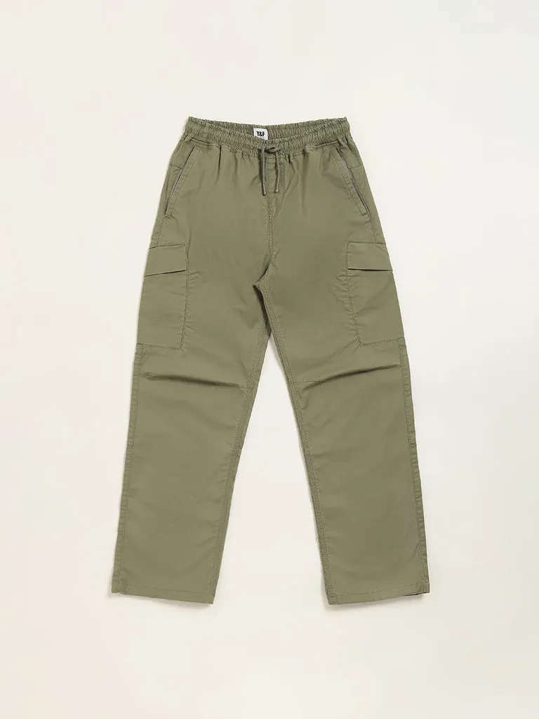 Y&F Kids Olive Mid-Rise Trousers